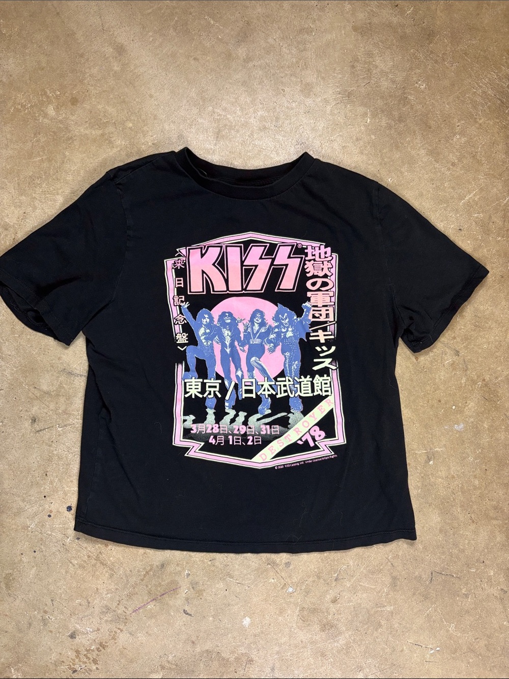 H&M Black KISS Vintage Poster Graphic Tee Size XS